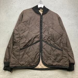 Vintage 60s 70s Ted Williams Quilted Hunting Liner Jacket Mens Large L Brown